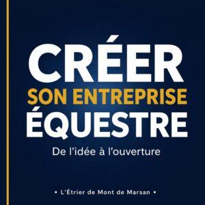 Poster cover with a bold white 'CRÉER' on a dark blue background, yellow left border, and gold subtitle in French: 'De l'idée à l'ouverture'
